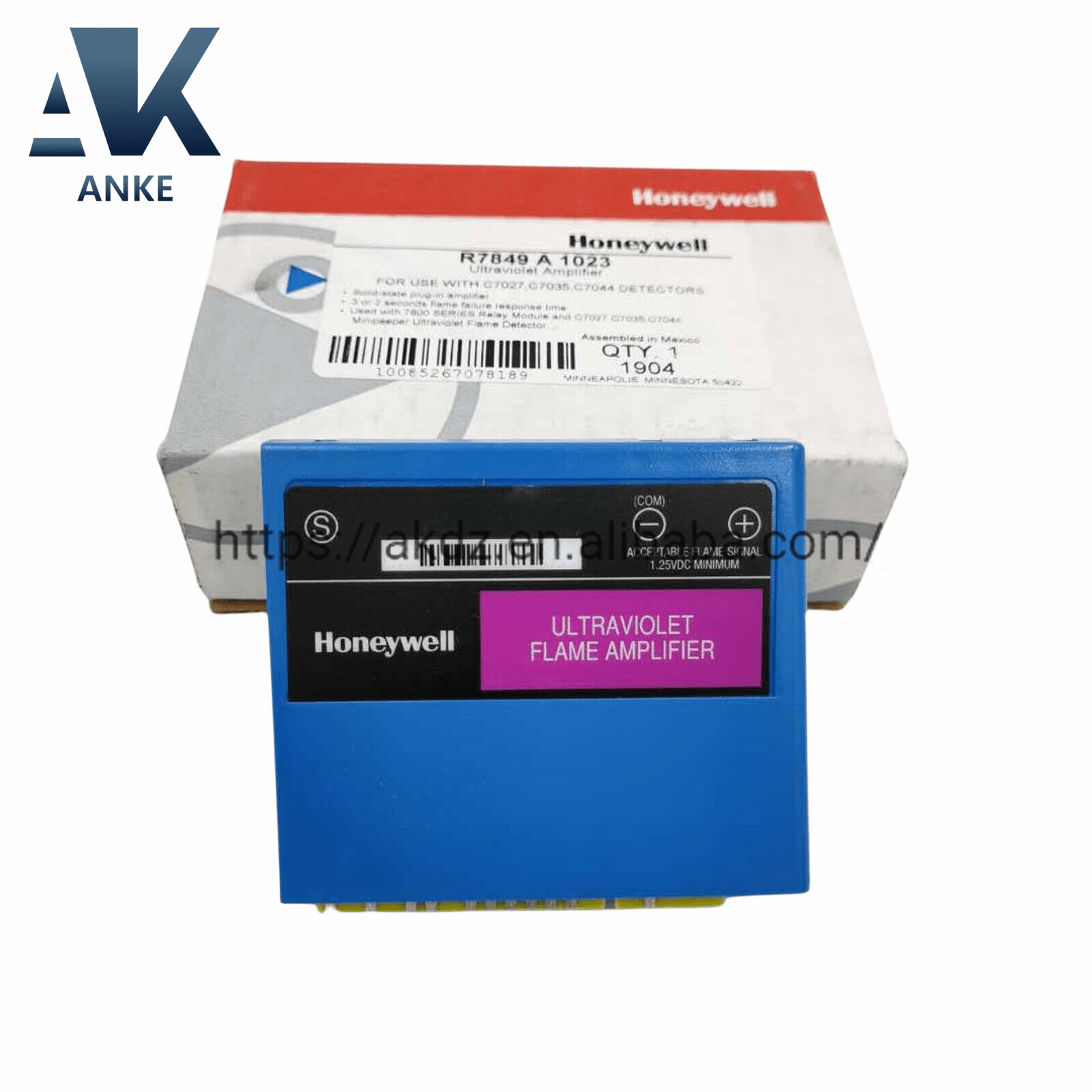 Honeywell R7849A1023 Ultraviolet Flame Amplifier R7824/R7847/R7848/R7849/R7851/R7861/R7886