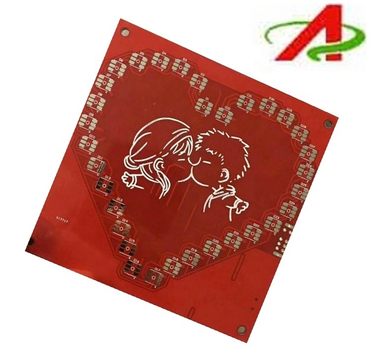 Good Quality pcb Factory Directly   red heart MOQ PCB Electronic OEM PCB Making Machine