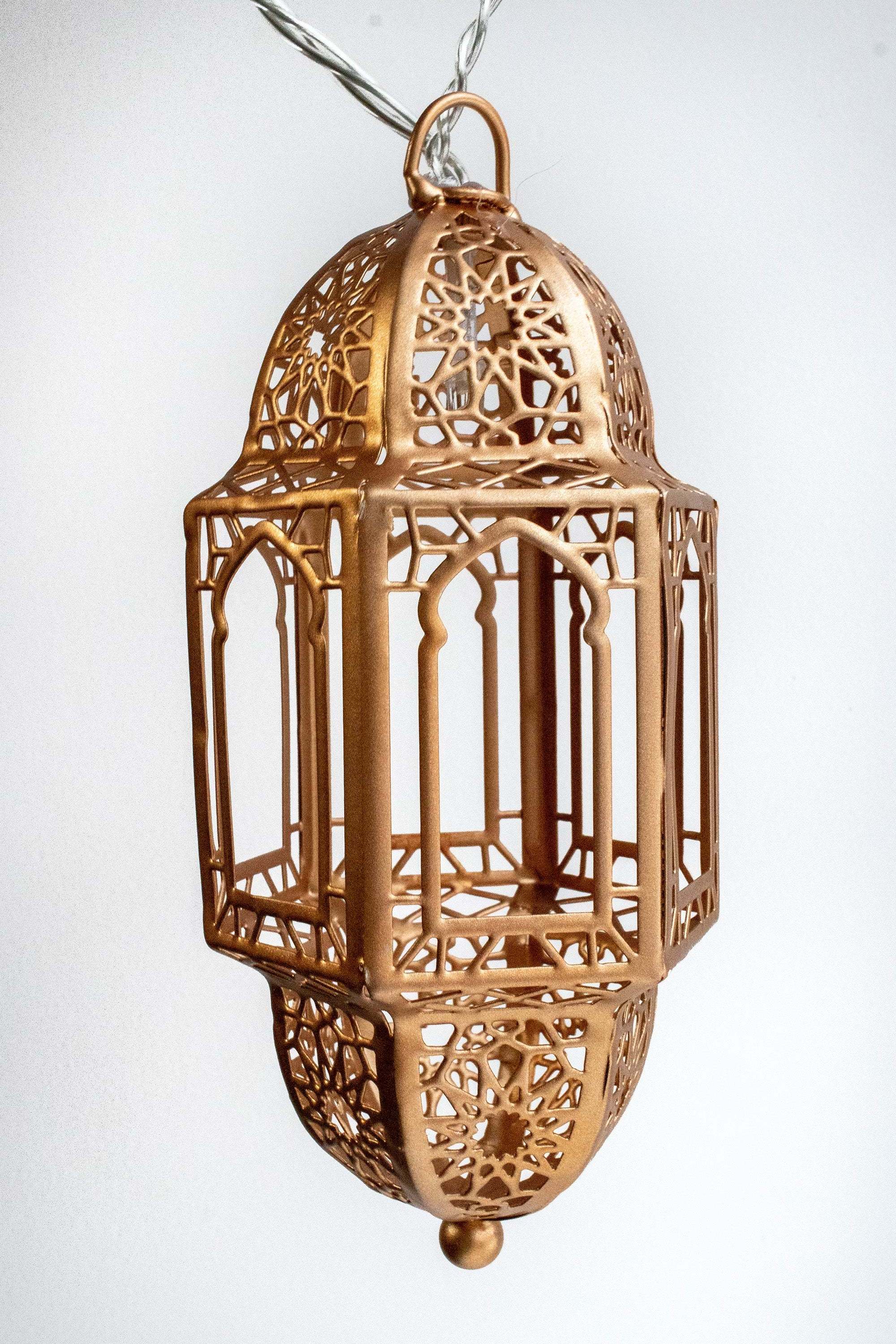 Mini Decorative Hanging Moroccan Candle Lanterns Indoor and Outdoor Lighting Gold Metal Handmade Moroccan Lanterns