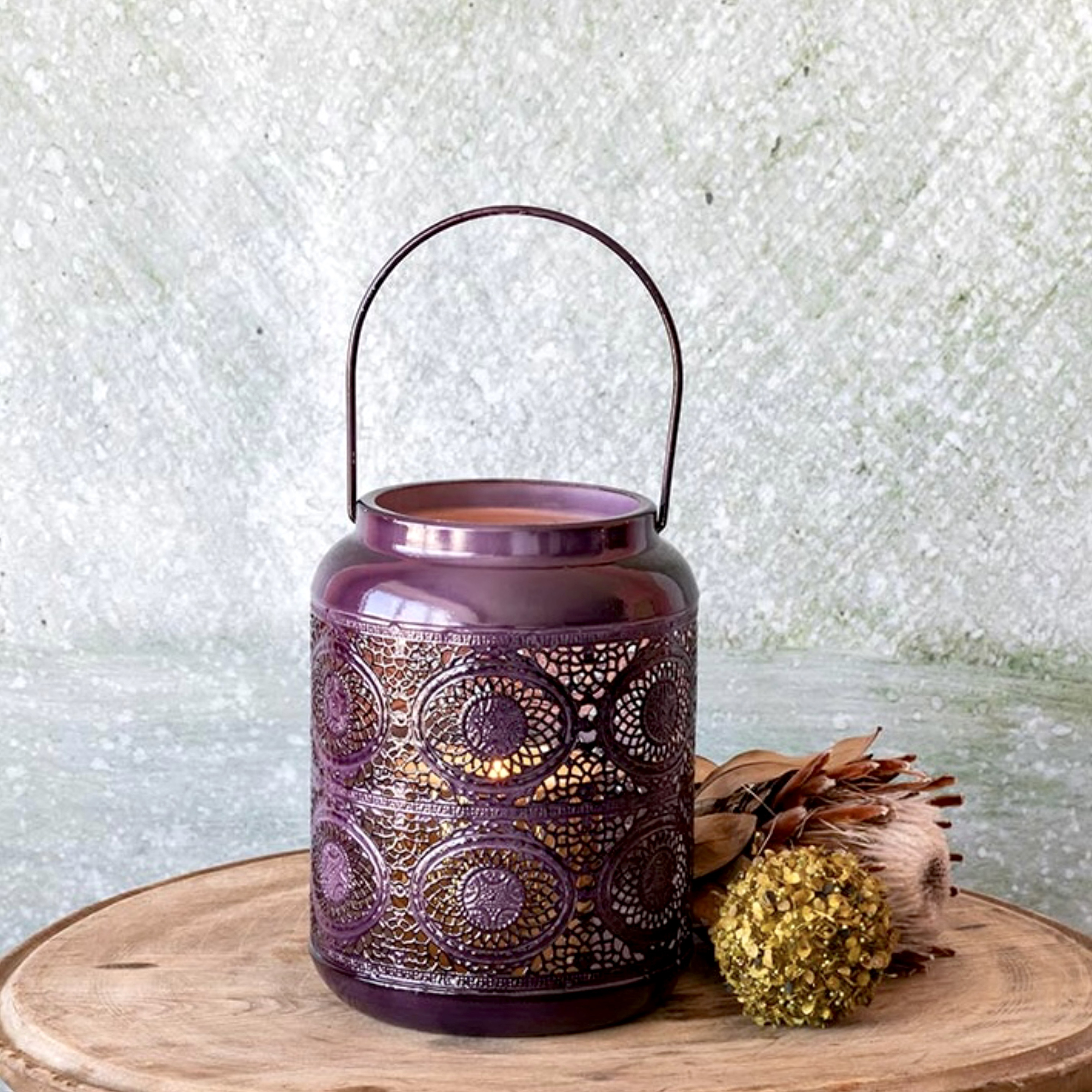 Royal Design Latest Purple Colored Moroccan Votive Candle Holders Lanterns and Candle Jars For Wedding Decor