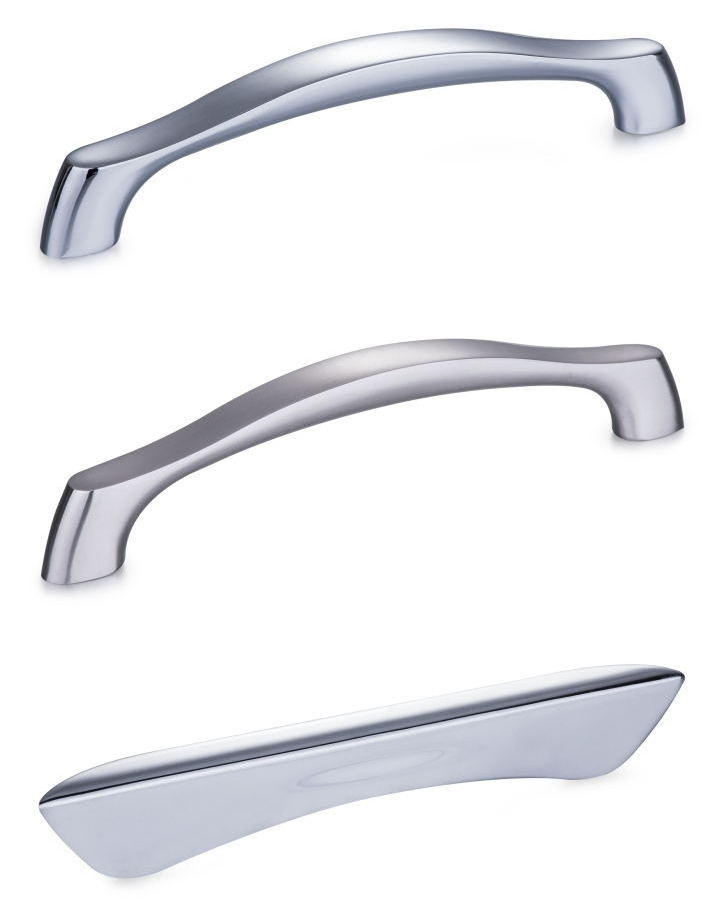 Customized chrome plating zinc alloy lever kitchen cabinet drawer wardrobe pull