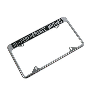 Custom logo car licence plate frame Chrome plated zinc die casting