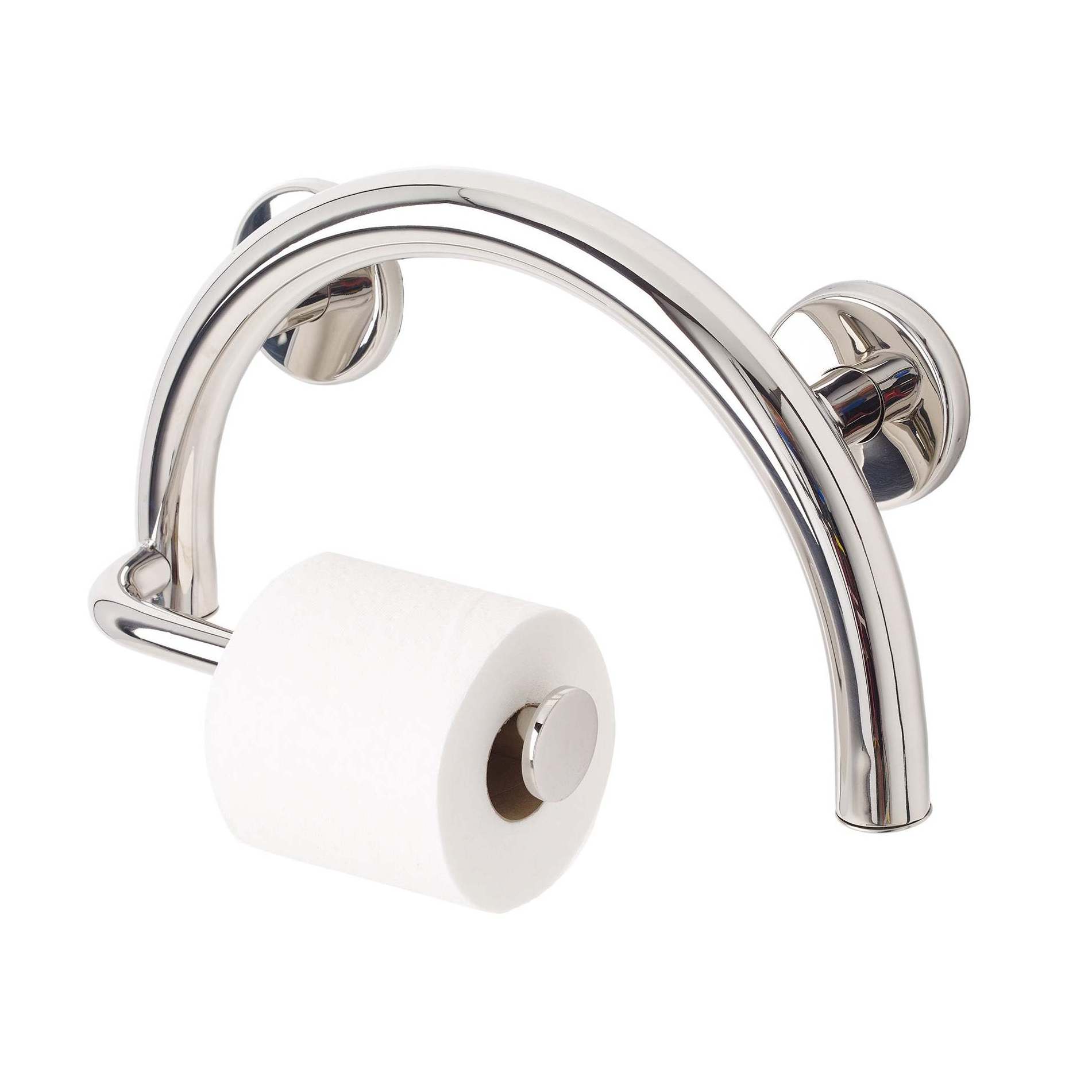 Bathroom Accessories round bathtub security pole stainless steel grab rail with Toilet paper holder curved shower safe grab bar