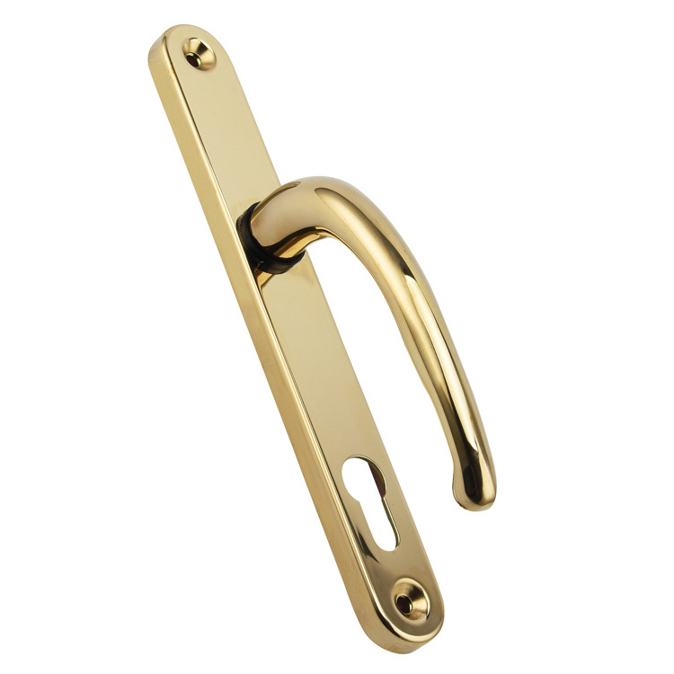 custom made pull and push plate door lever handle on plate Stainless Steel security door lever handle