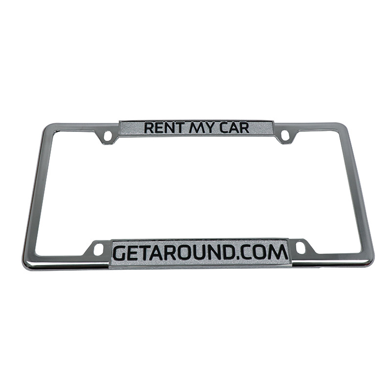 Custom logo car licence plate frame Chrome plated zinc die casting