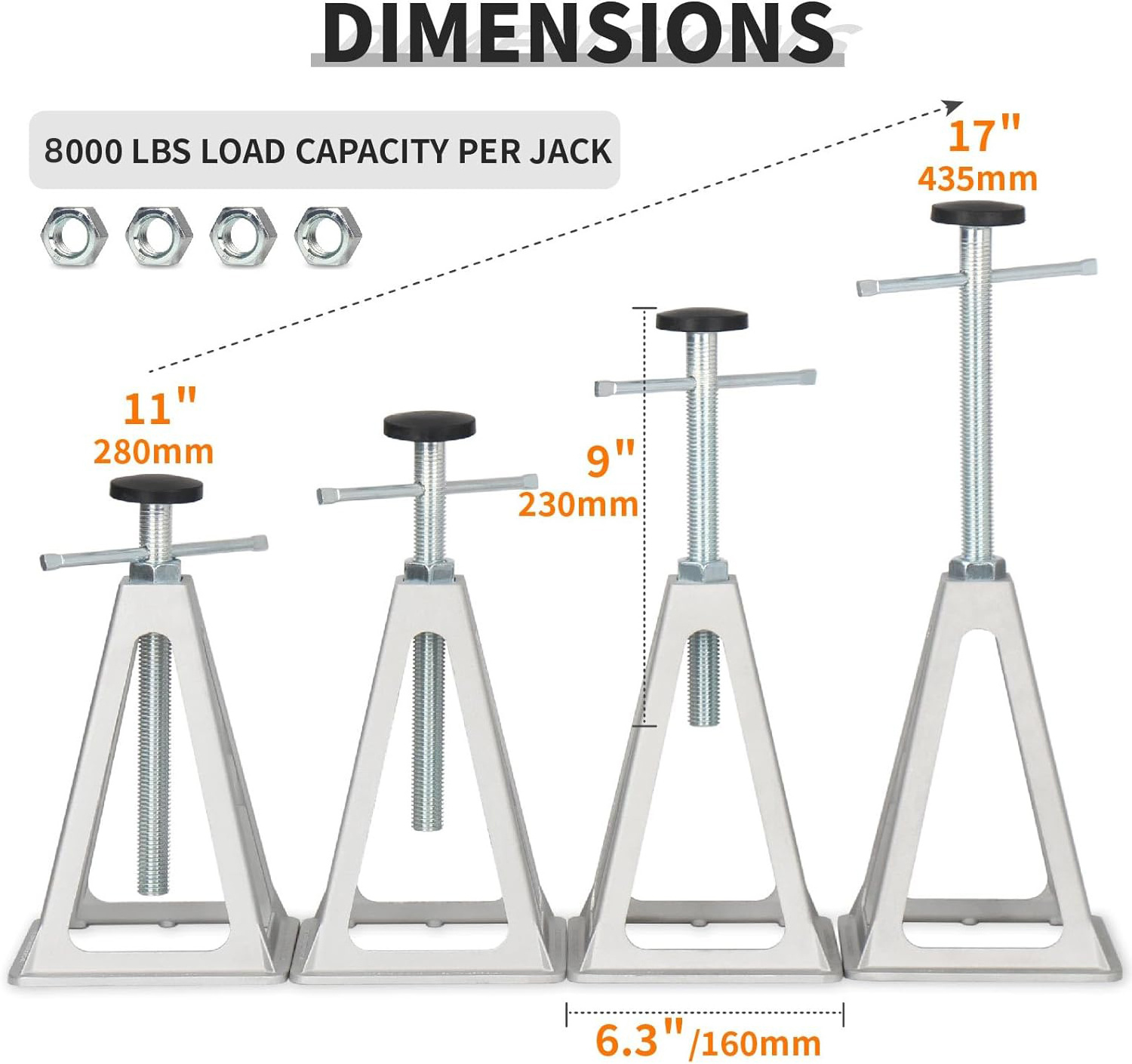 4 PACK Cushion Rubbers RV Stabilizers Jacks for Trailer Camper Aluminum Stack Jacks