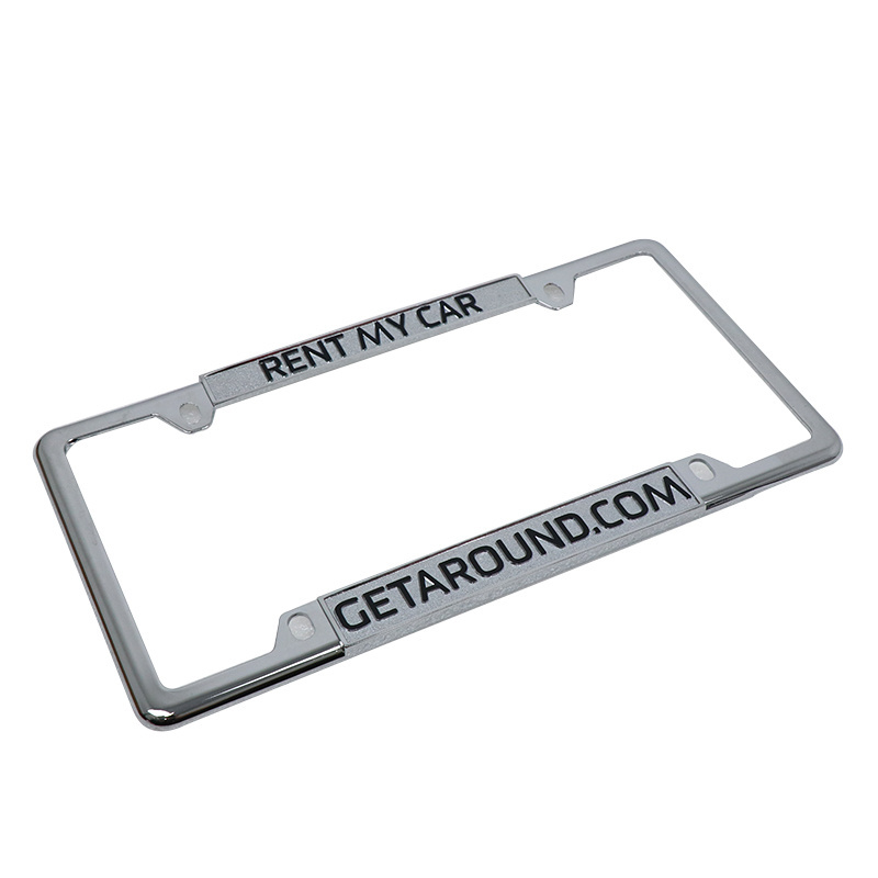 Custom logo car licence plate frame Chrome plated zinc die casting