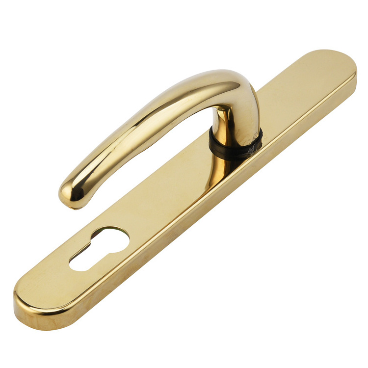 custom made pull and push plate door lever handle on plate Stainless Steel security door lever handle