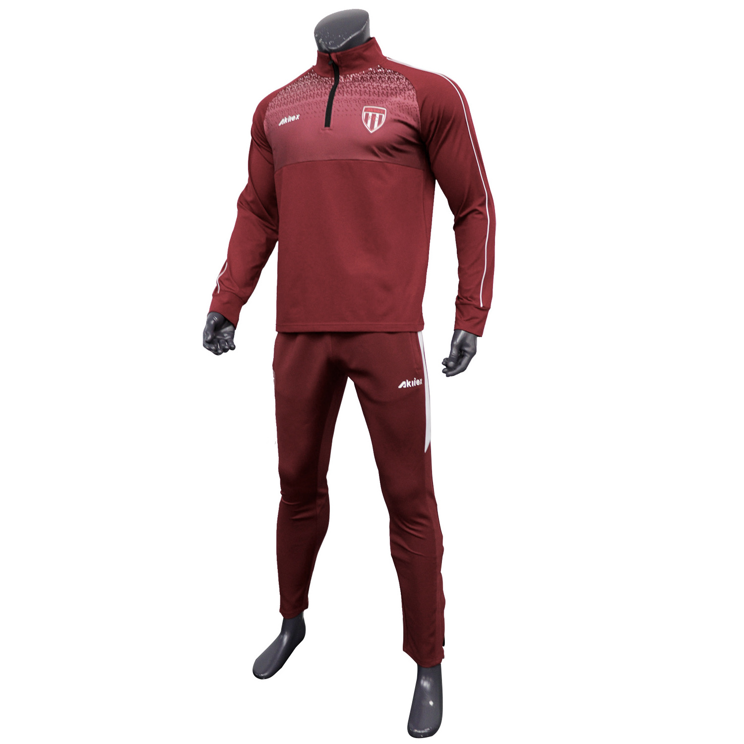 Wholesale Mens Training Fitness Sports 1/4 half zipper Track suit custom sweater trousers two piece set Tracksuit for mens