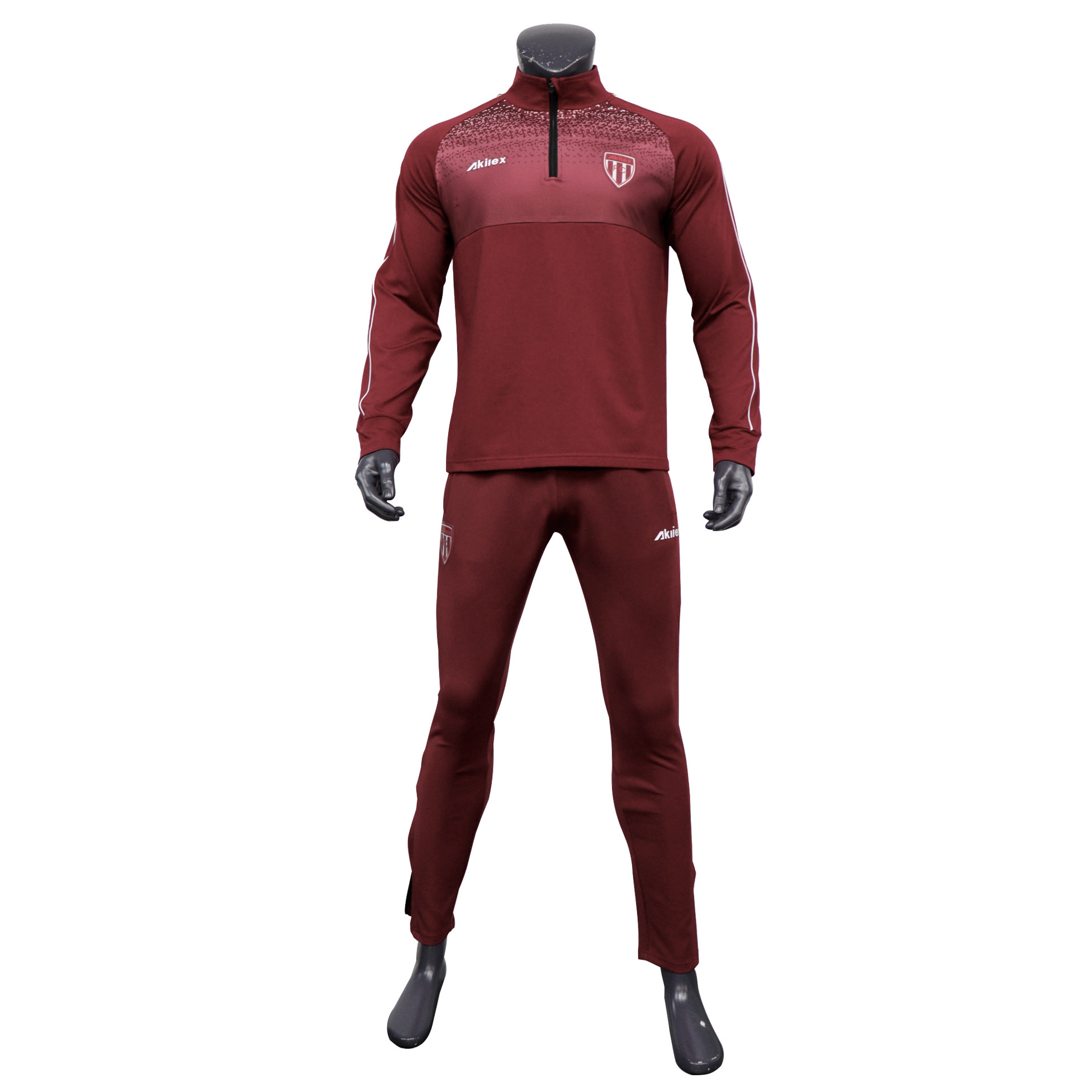 Wholesale Mens Training Fitness Sports 1/4 half zipper Track suit custom sweater trousers two piece set Tracksuit for mens