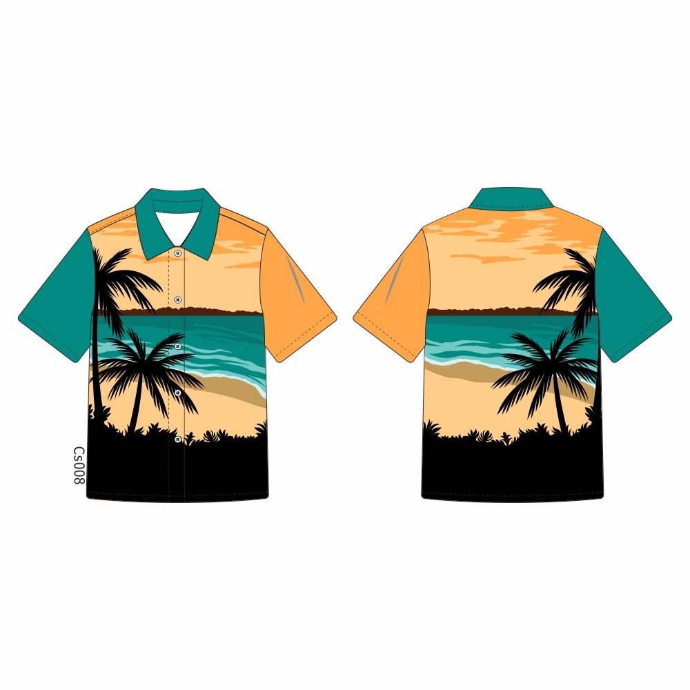 Custom printed pattern logo new design men's hawaiian shirt beach summer cool  hawaiian shirts for men