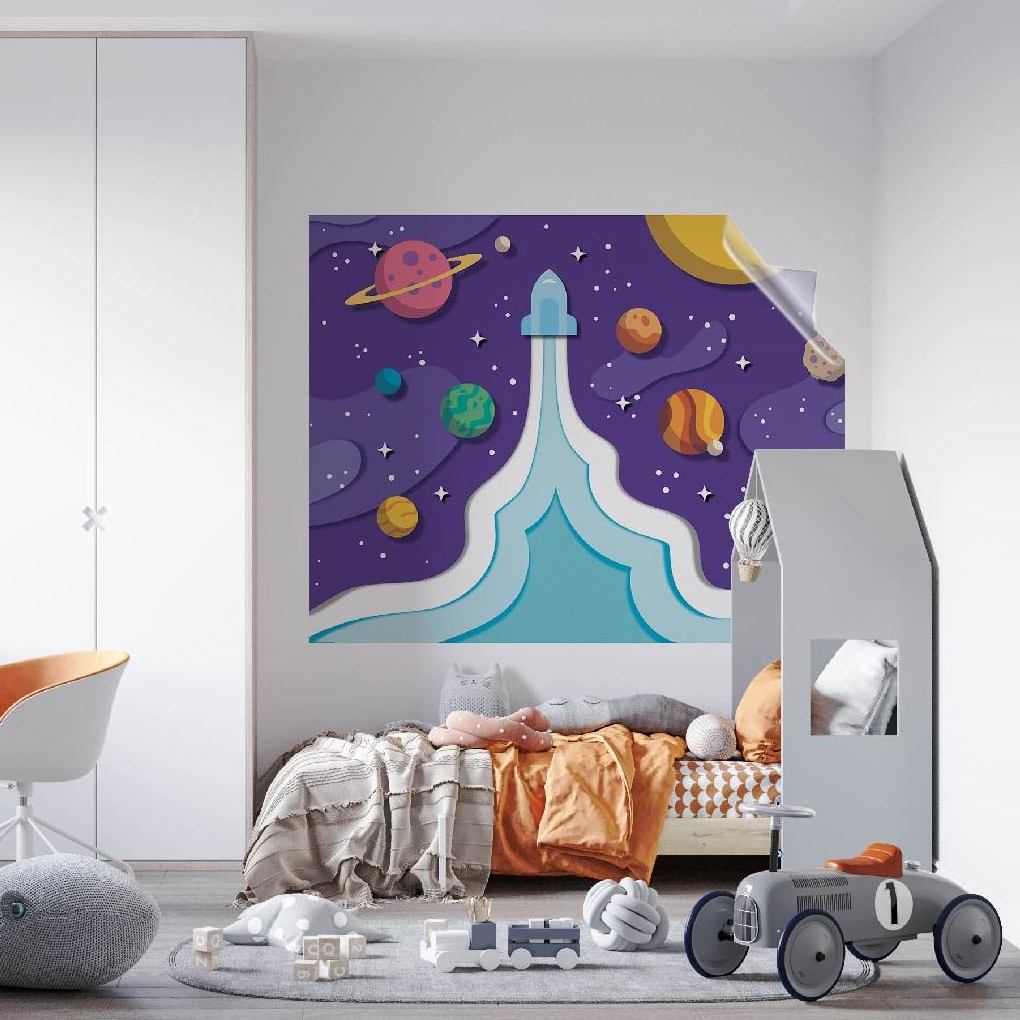 Personalized Boys and Girls Themed Wallpapers for Kids Rooms Model-6 Reusable Durable Polystyrene Material Holds The Surface