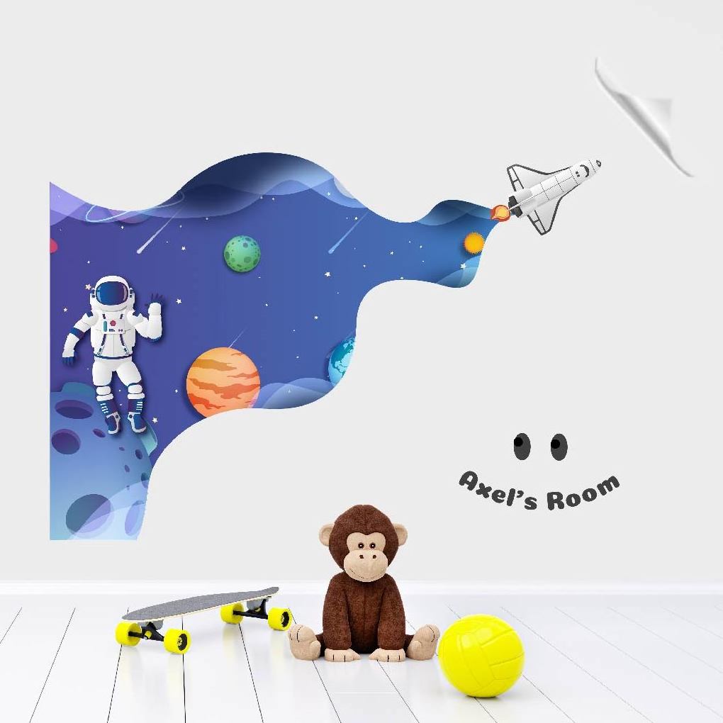 Personalized Boys and Girls Themed Wallpapers for Kids Rooms Model-4 Reusable Durable Polystyrene Material Holds The Surface