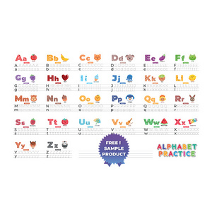 Dry Erase For kids Guided English Alphabet Activity Decal Reusable Durable Polystyrene Material Holds The Surface With Static El