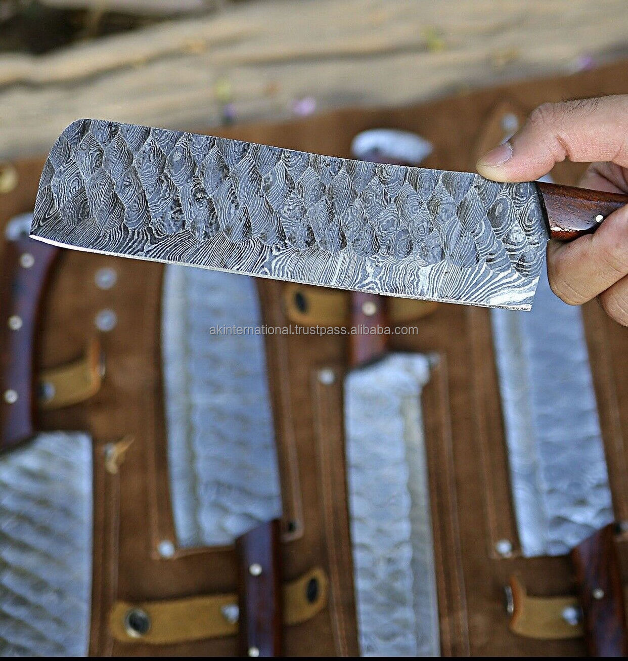 Customize Handmade DAMASCUS STEEL CHEF KNIFE Set Kitchen Knives