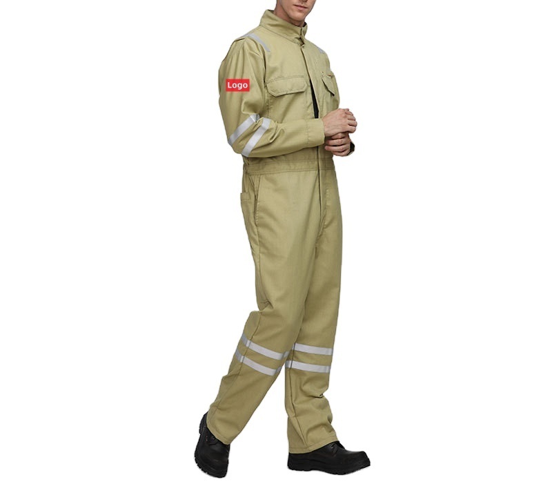 customized logo high visibility reflective cotton safety workwear men working coveralls overall work suit work clothes