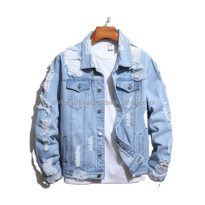 Men Winter Fashion  Ripped Denim Jacket Jean Style Jacket Jacket Factory wholesale And Customized