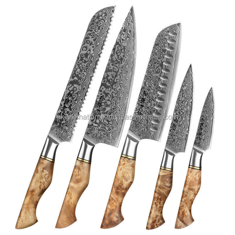 Custom Handmade HAND FORGED DAMASCUS STEEL CHEF KNIFE Set Kitchen Knives