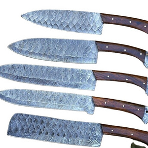 Customize Handmade DAMASCUS STEEL CHEF KNIFE Set Kitchen Knives