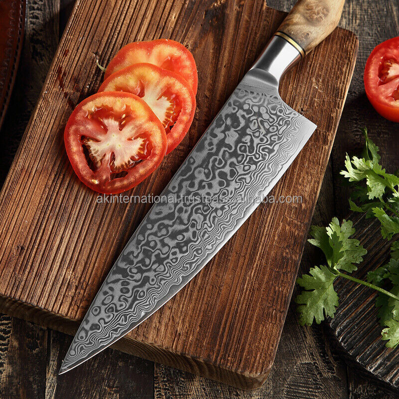 Custom Handmade HAND FORGED DAMASCUS STEEL CHEF KNIFE Set Kitchen Knives