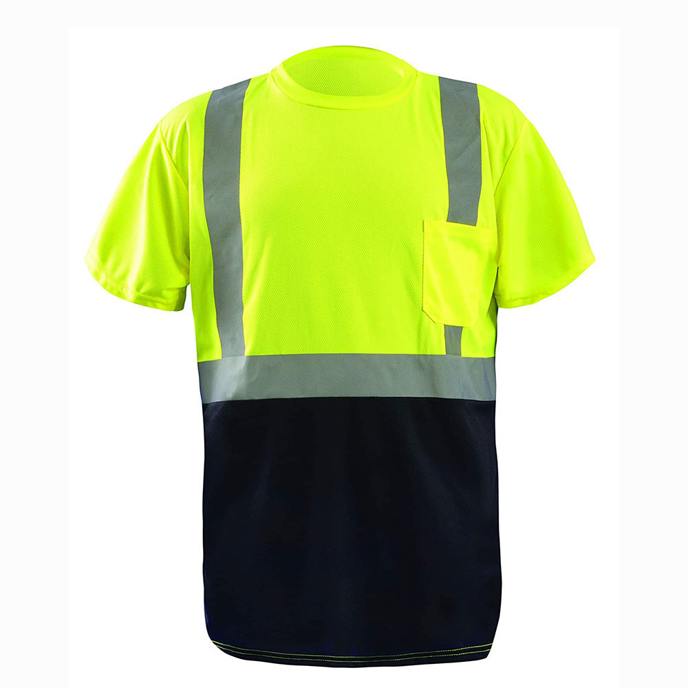 OEM Short  Sleeve Hi Vis Reflective Road Safety T Shirt Men Cheap Custom Strap Logo Glory Color Tape Feature Custom Material