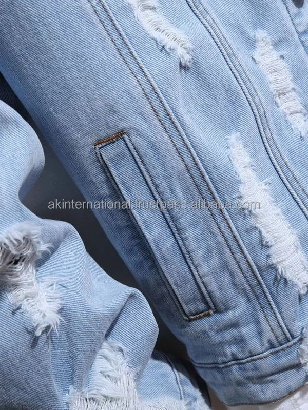 Men Winter Fashion  Ripped Denim Jacket Jean Style Jacket Jacket Factory wholesale And Customized