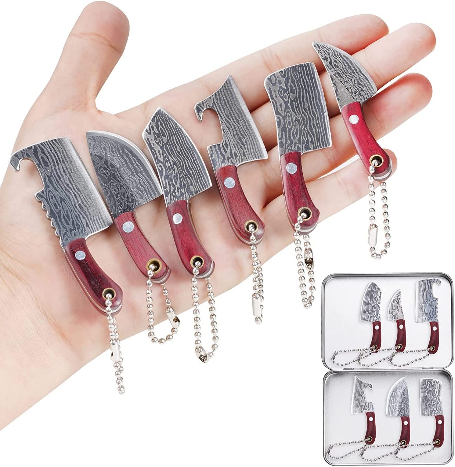 Wholesale Mini Pocket Knife Set Mini Knife Damascus Kitchen Chef Knives Customized