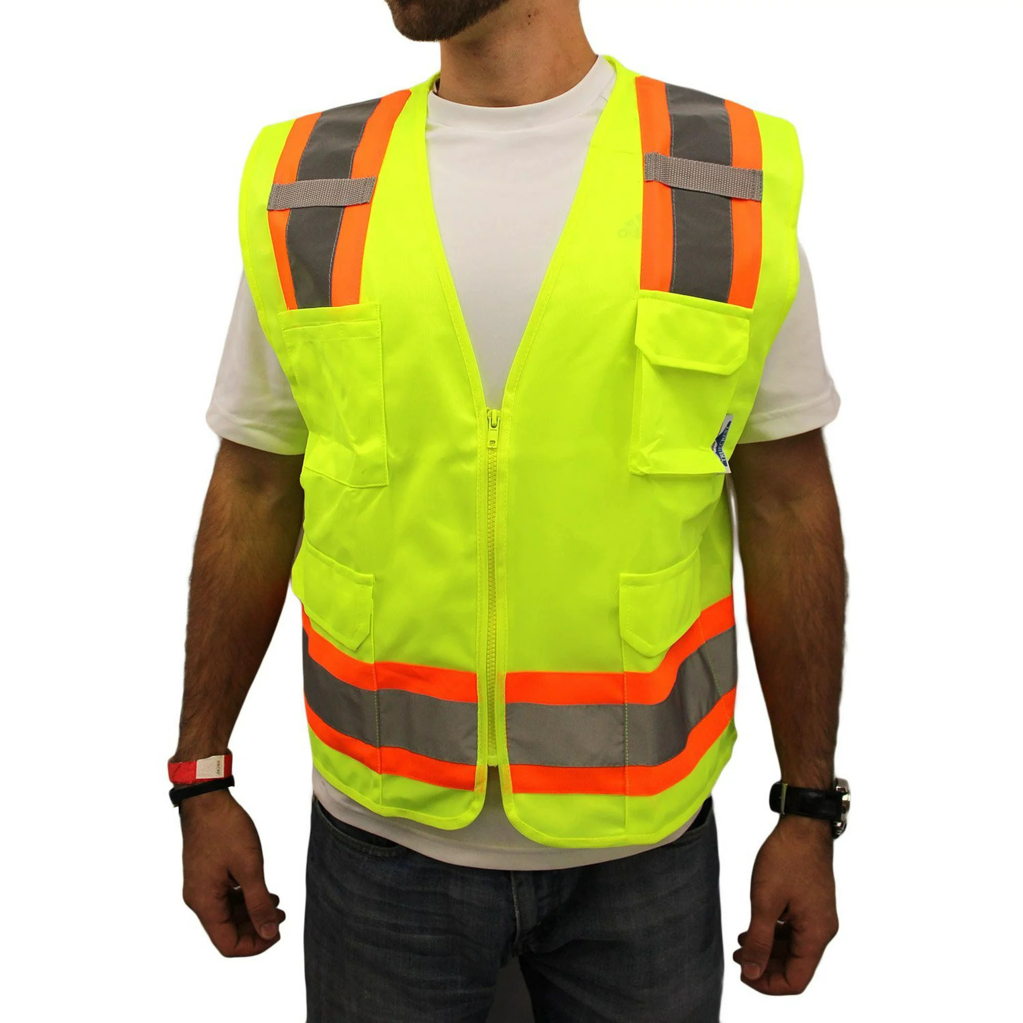 Top Quality Hi Vis Vest With Pockets Zipper Closure Comfortable Durable Waterproof Emergency Vest For Adults