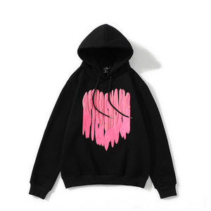 100% Cotton Bubble Letter Terry Hoodie Custom Puff Print Plus Size Men's Hoodie Customized