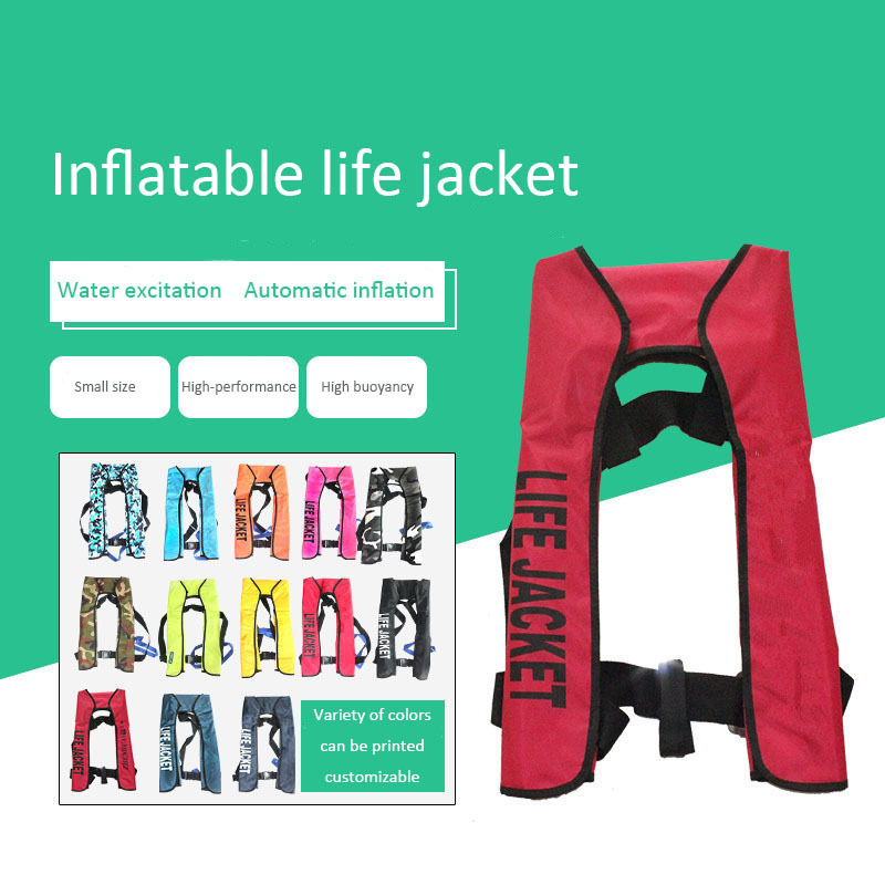 Inflatable Swimming Jacket Mountain Waterproof For Water Rescue Toddler Custom Thin Automatic 33g Co2 Cartridge Life Jackets