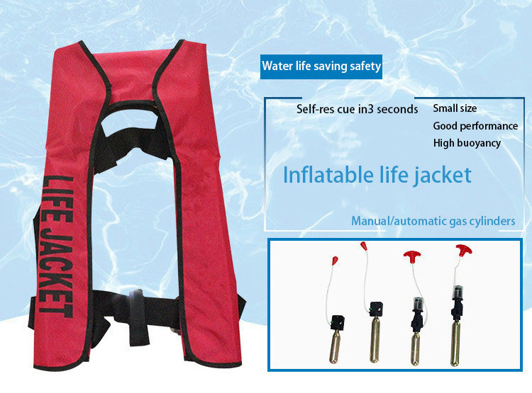 Inflatable Swimming Jacket Mountain Waterproof For Water Rescue Toddler Custom Thin Automatic 33g Co2 Cartridge Life Jackets