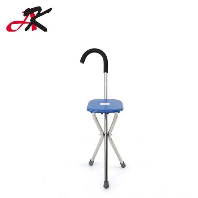 Folding adjustable Elderly crutch chair With stool Walker Sticks Old man cane