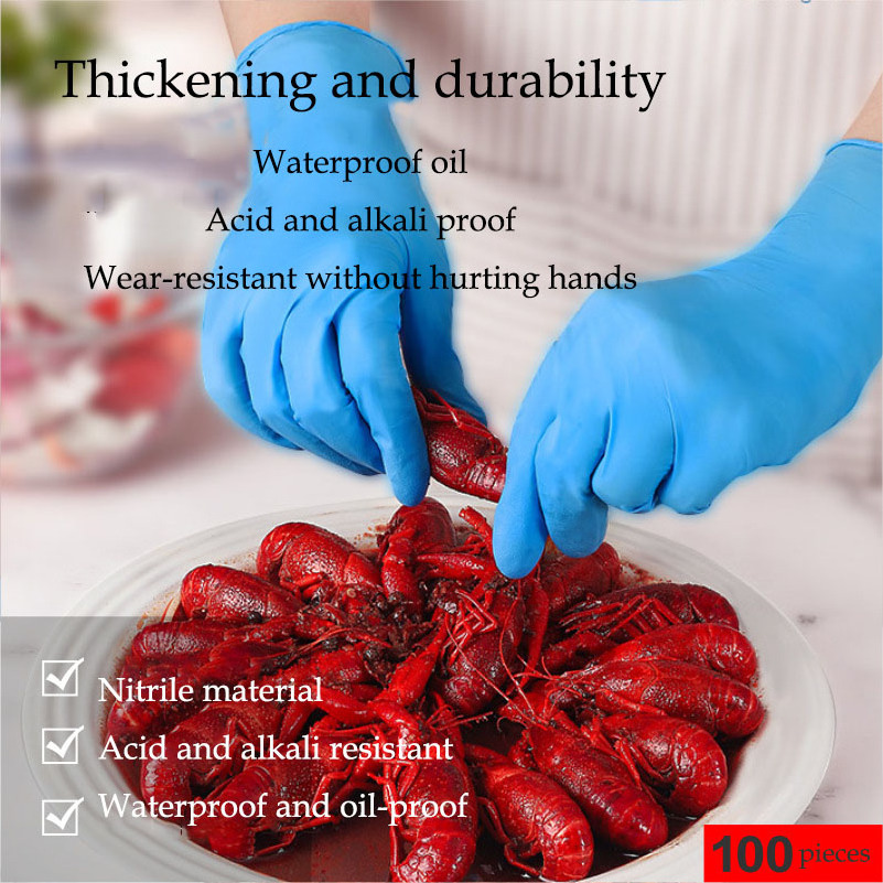 Disposable Black Diamond Nitrile Gloves Waterproof And Oil Resistant Powder Latex Free Used For Cleaning Food