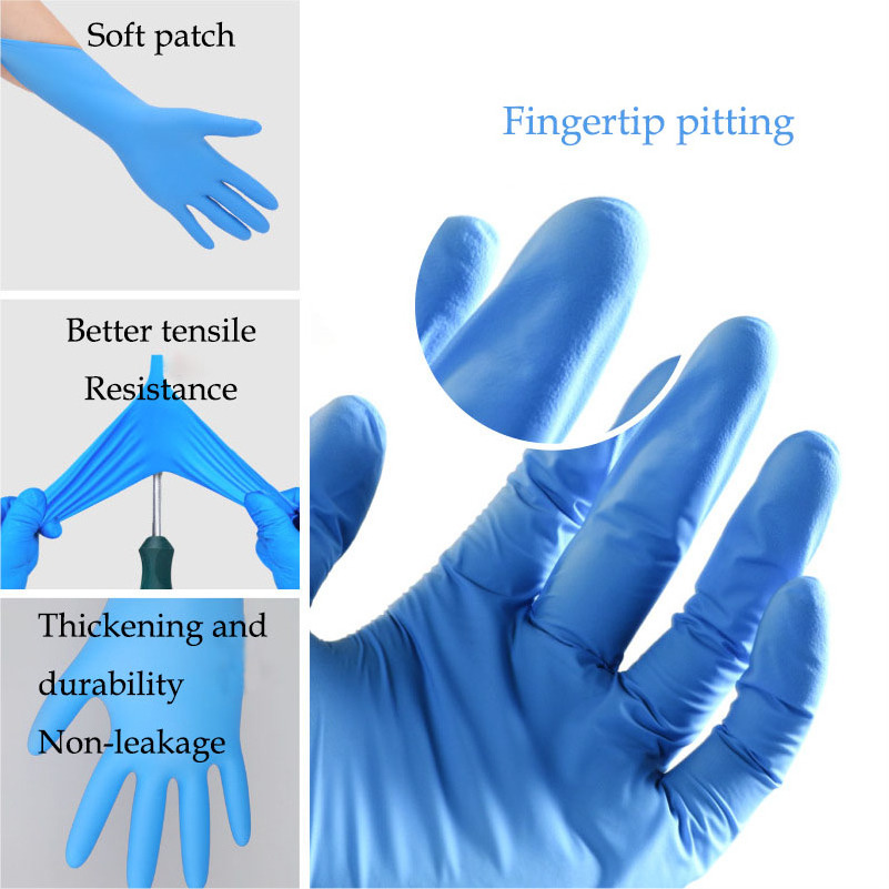 Disposable Black Diamond Nitrile Gloves Waterproof And Oil Resistant Powder Latex Free Used For Cleaning Food