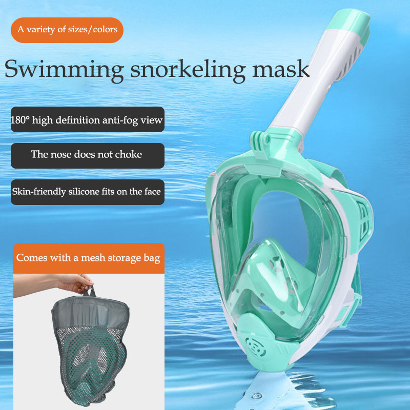 Full Face Snorkel Mask Snorkel Set Anti Fog Adult Professional 180 Degree View Go Pro Swim Scuba Diving Mask