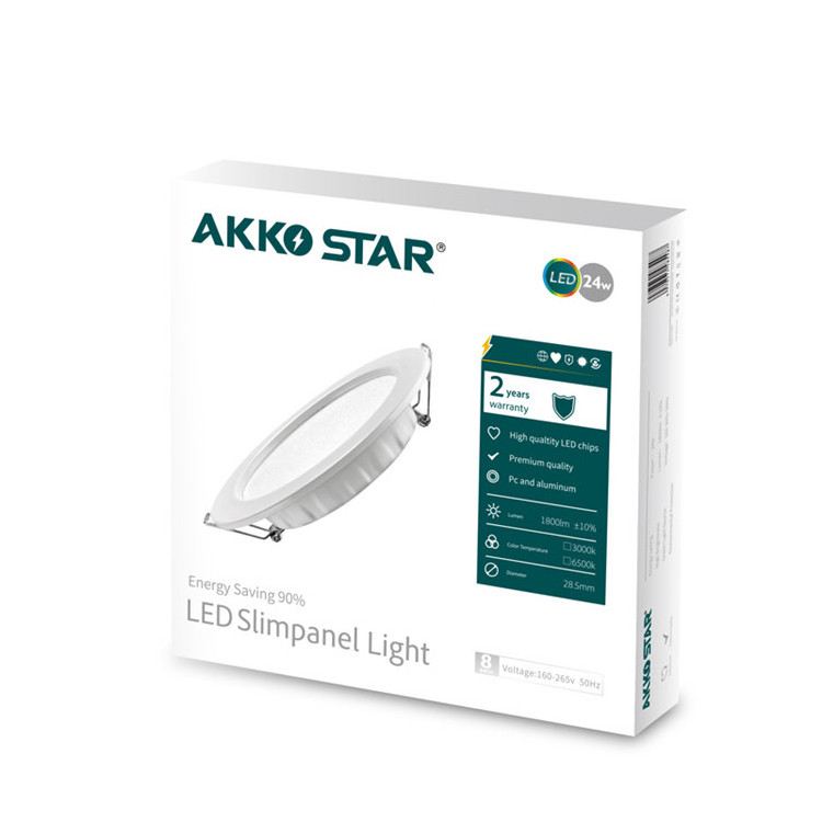 AKKO STAR LED Chip 6 Inch 20W Commercial Fire Rated Modern Round Recessed Mount Led Panel Light