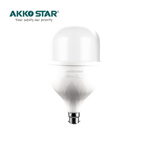 AKKO STAR High Brightness 15W/20W/30W/40W/50W 6500K B22 185-265V Pp-cover T Shape T Bulb Led Lighting Globe AC 80 White Color