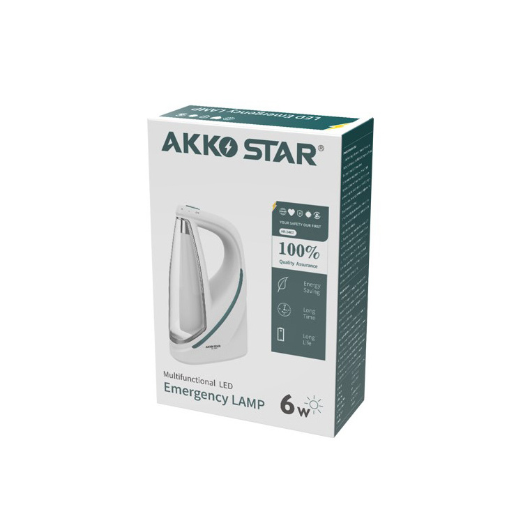 AKKO STAR Portable Handheld 6W 3000mAh Lead-acid Batteries Outdoor Rechargeable Led Emergency Light