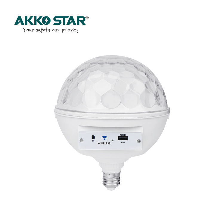 AKKO STAR Audio 32 Magnetic Double Iron Horn White E27 3W AC110V~220V 6 Colors Ktv Wireless Ball Bulb