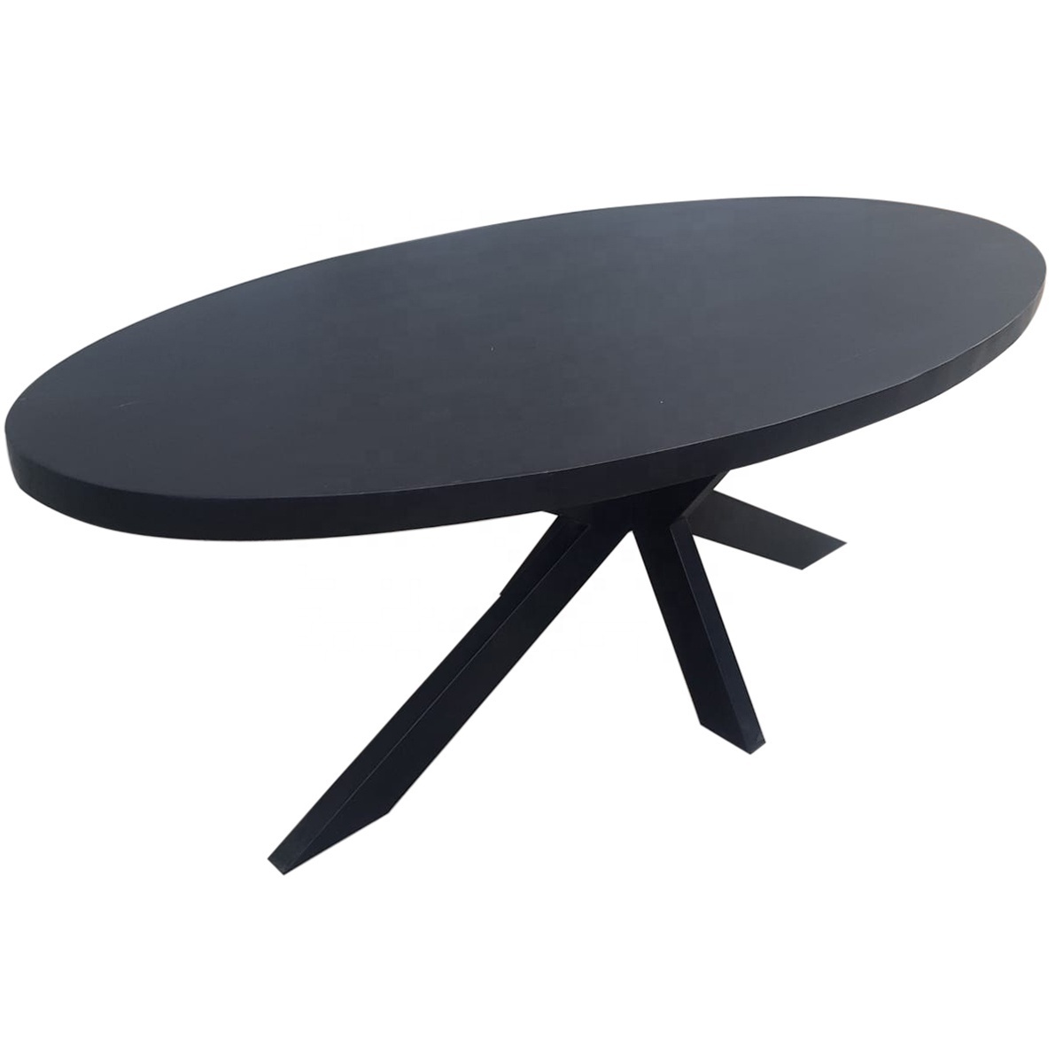 loft industrial oval mango wood black dining table industrial style black solid wood dining table