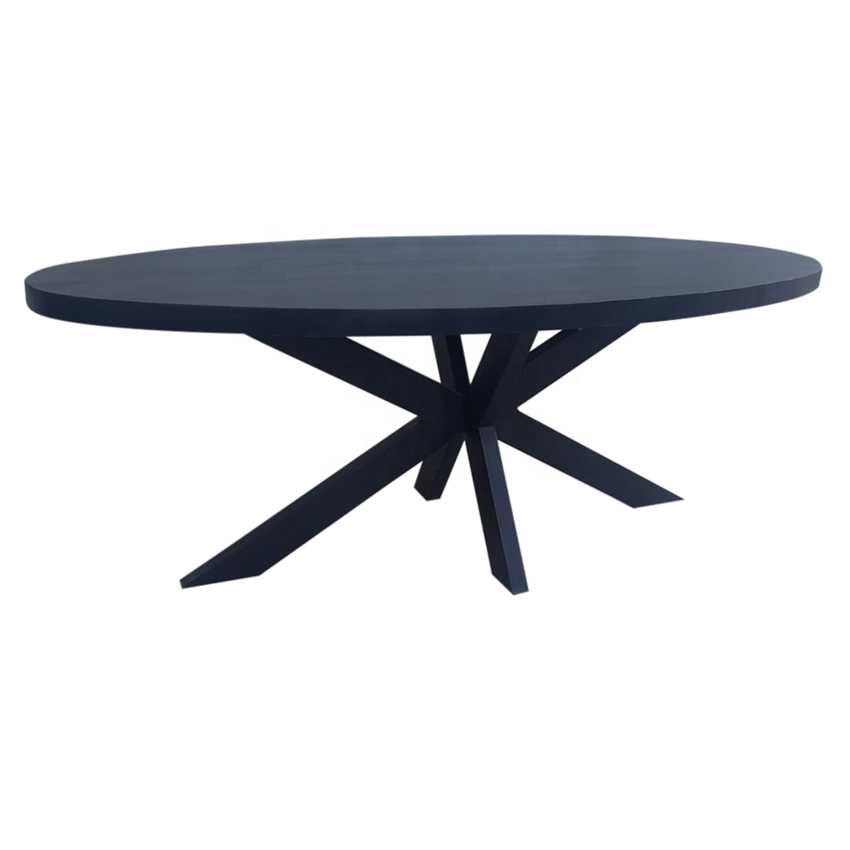 loft industrial oval mango wood black dining table industrial style black solid wood dining table