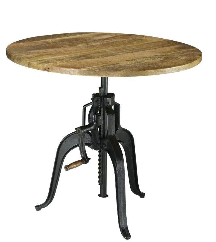 ORLEANS BAR TABLE 1850,ROUND  CRANK DINING TABLE ,HEIGHT ADJUSTABLE