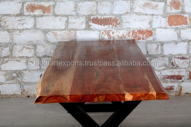 LIVE EDGE INDUSTRIAL DINING TABLE 2020, RESTAURANT FURNITURE