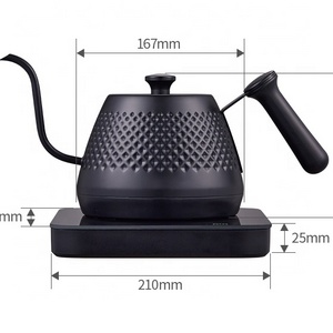 600ml Japanese Stainless Steel Coffee Kettle Electric Variable Temperature Setting Gooseneck Kettle for Pour Over Coffee