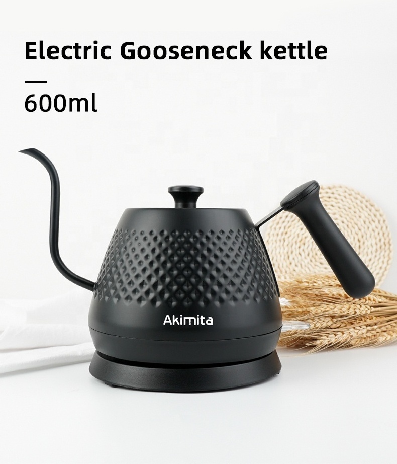 Stainless Steel Electrical Coffee Kettle Gooseneck Coffee Maker Pot 600ml Pour Over Coffee Drip Kettle