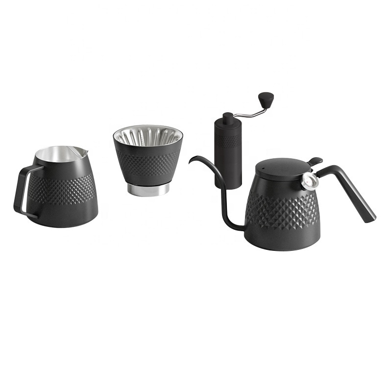 Akimta gooseneck drip pot Manual Coffee Grinder pour over coffee set