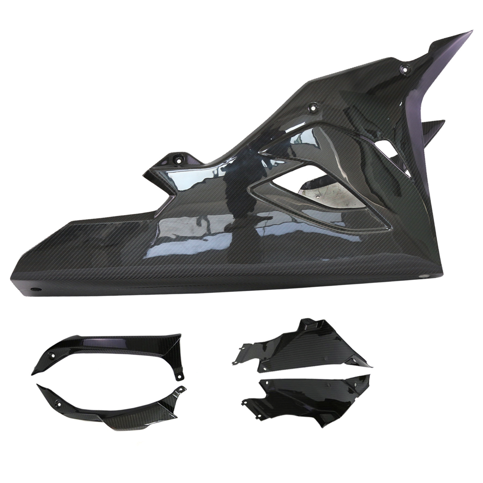 for 3K 3*3 Carbon Fiber  Motorcycle Modified BMW S1000RR  M1000RR 2020+ Lower air deflector large surround