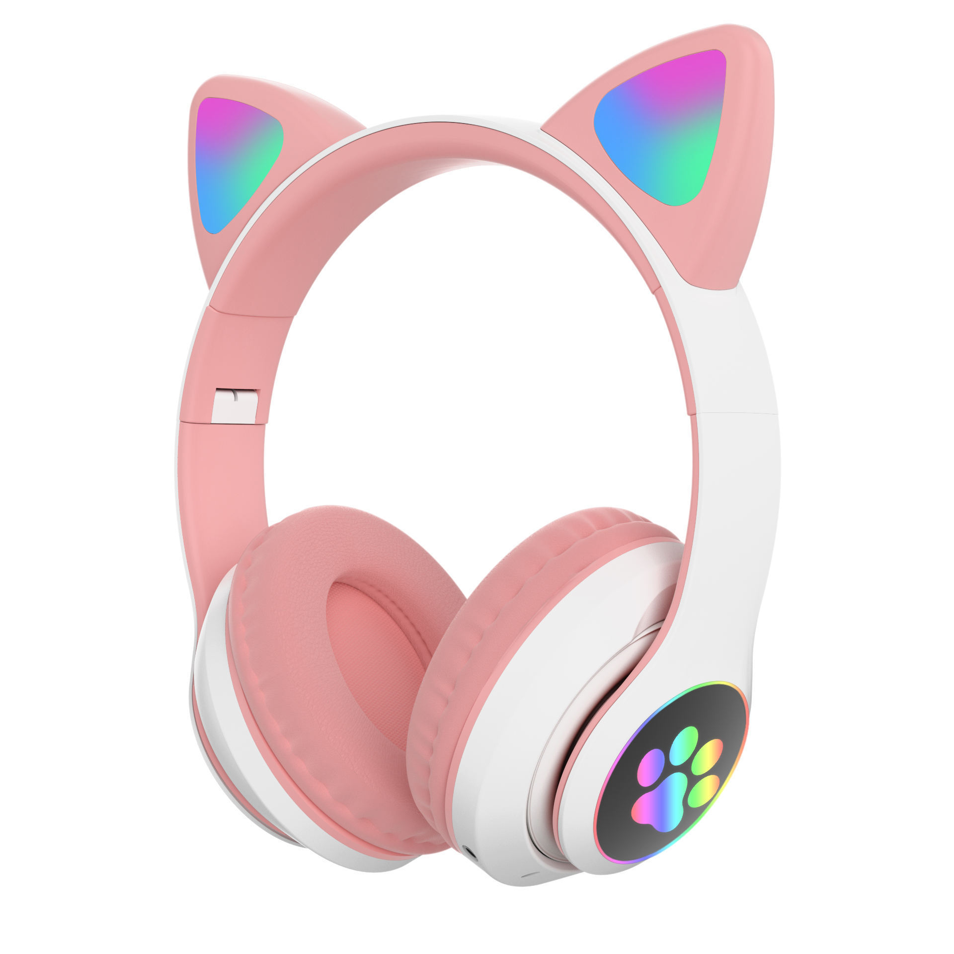 Cute Stereo Bass Wireless Music Voice Headset Led Cat Ears For Mobile Phones Earphone Headphones