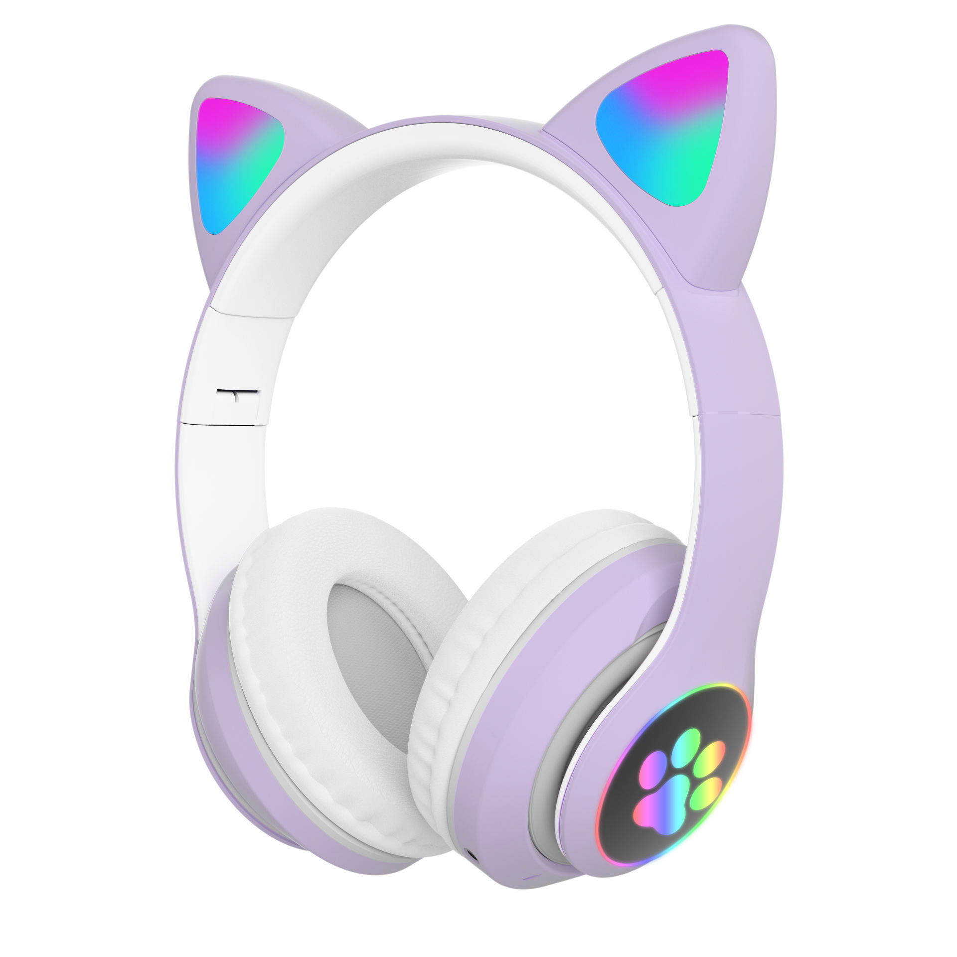 Cute Stereo Bass Wireless Music Voice Headset Led Cat Ears For Mobile Phones Earphone Headphones