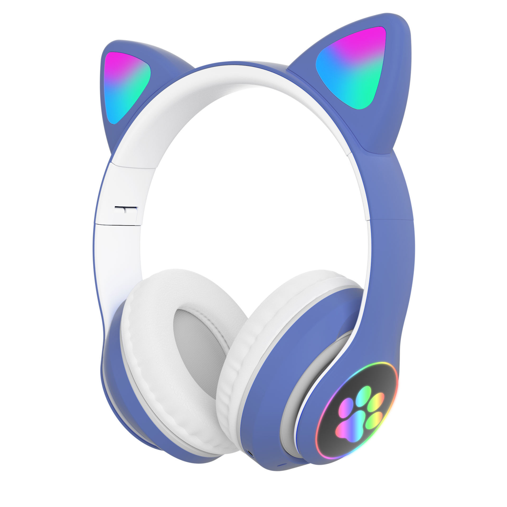 Cute Stereo Bass Wireless Music Voice Headset Led Cat Ears For Mobile Phones Earphone Headphones